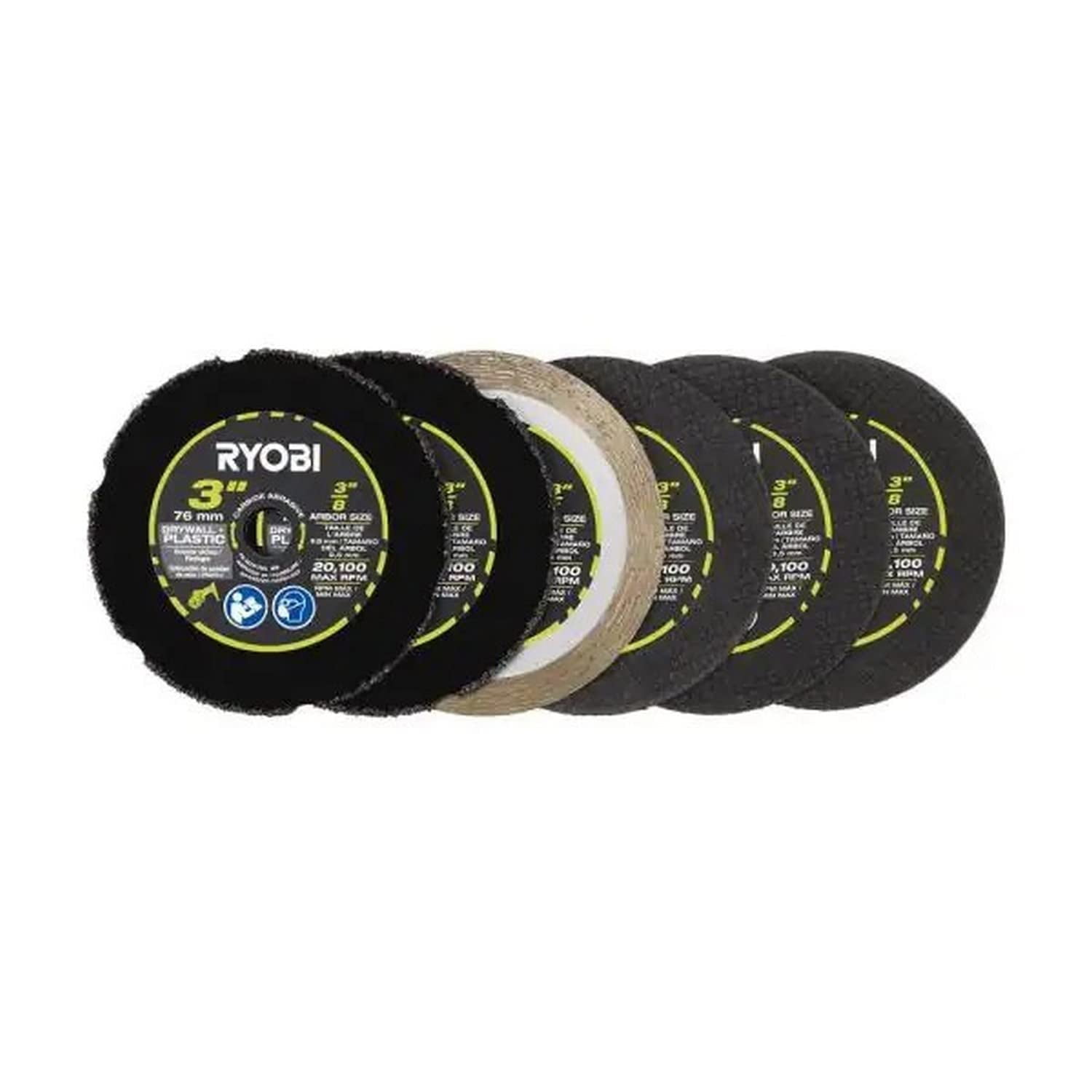 RYOBI Carbide Cut Off Wheel, 3 in, 6 Pieces