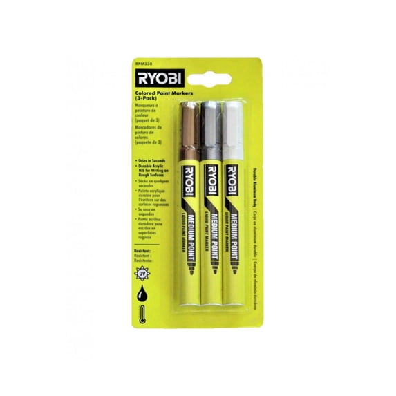 RYOBI Colored Paint Markers (3-Pack) - Walmart.com