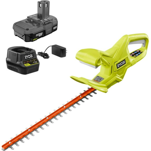 RYOBI Lithium+ 18" Cordless Hedge Trimmer 18v/1.5 Ah Battery & Charger Included