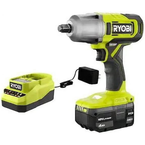 RYOBI ONE+ 18V Cordless 1/2 in. Impact Wrench Kit with 4.0 Ah Battery and Charger