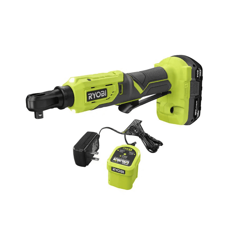 Free Shipping RYOBI ONE 18V Cordless 3 8 in. 4 Postion Ratchet Kit with 1.5 Ah Battery and Charger Walmart