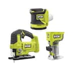 RYOBI ONE+ 18V Cordless 3-Tool Combo Kit with Jig Saw, Router and Random Orbit Sander (Tools Only)