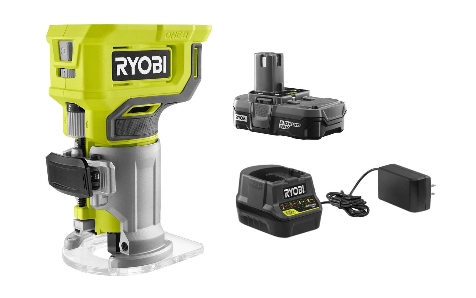 RYOBI ONE 18V Cordless Compact Router Kit with Battery and Charger Walmart