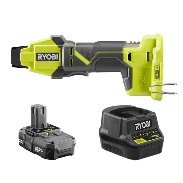 RYOBI ONE 18V Lithium Ion Cordless PEX Tubing Clamp Tool Kit with Battery and Charger