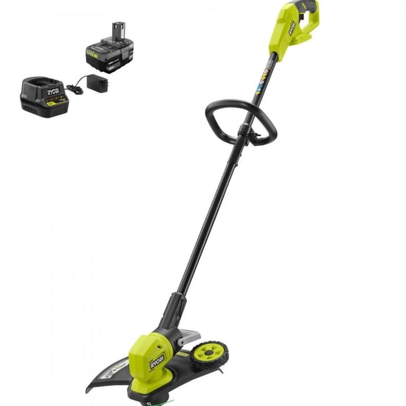 RYOBI P20180VNM ONE+ 18V 13 in. Cordless Battery String Trimmer/Edger with 4.0 Ah Battery and Charger Green