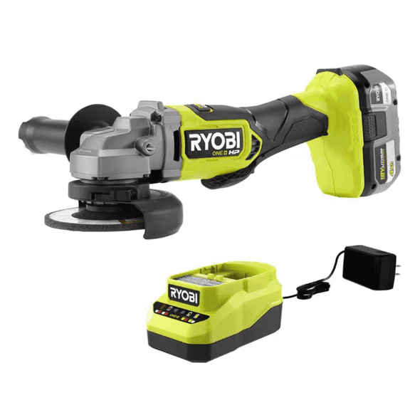RYOBI PBLAG02K1 18V ONE+ HP Brushless 4-1/2" Angle Grinder/Cut-Off Tool Kit with 4 0 AH Battery