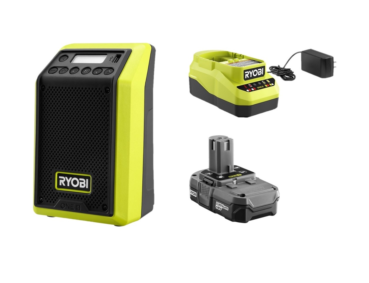 RYOBI PCL600B 18V Cordless Compact Radio Kit with Battery and Charger