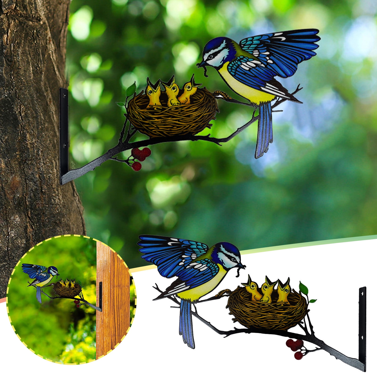 RYPANV Outdoor Scenes Decorations Metal Tree Insert Fence Insert