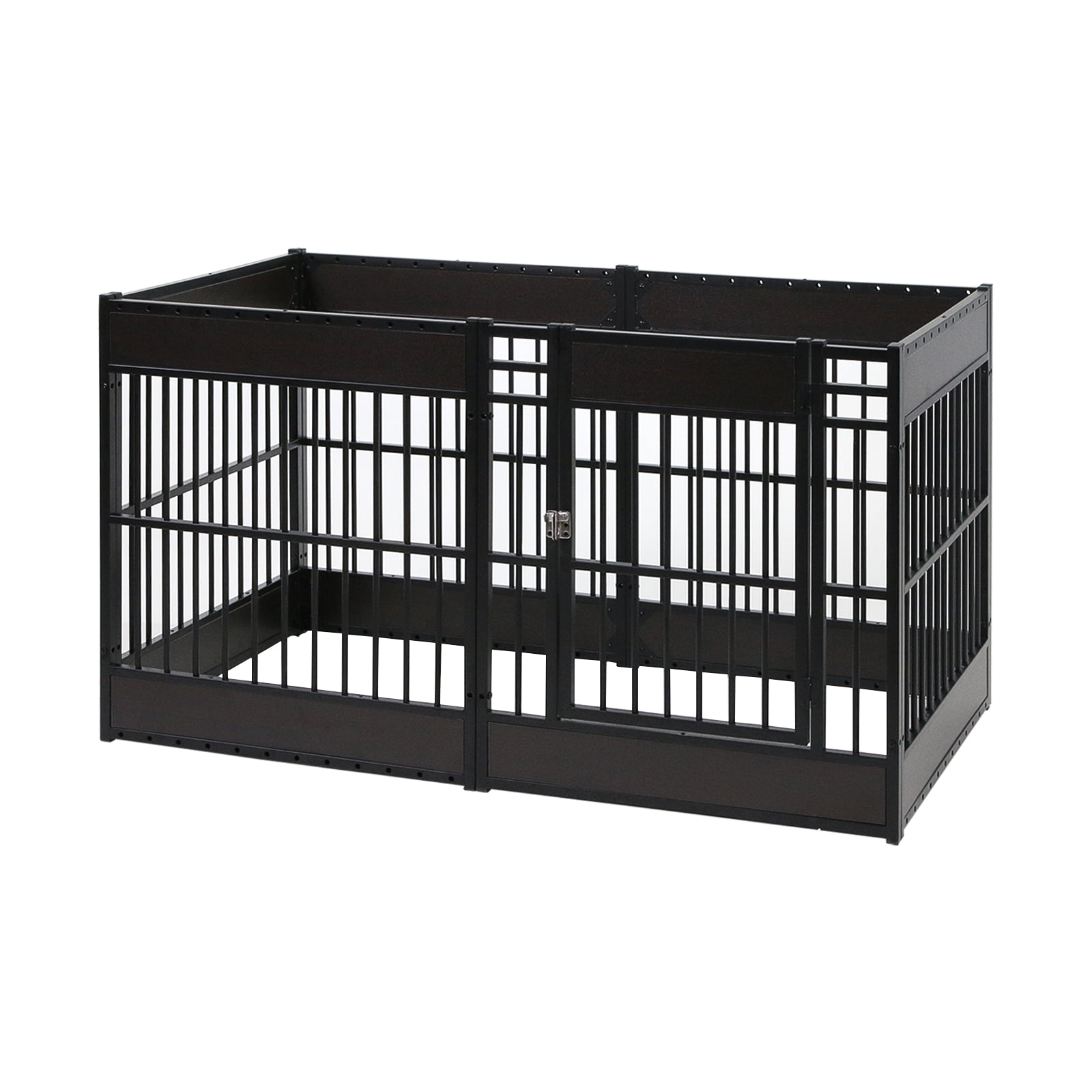 RYPetmia Dog Playpen, 6 Panels Dog Pen 32" Height Dog Fence Exercise Pen with Doors for Medium/Small Dogs, Pet Puppy Playpen for RV, Camping, Yard Black