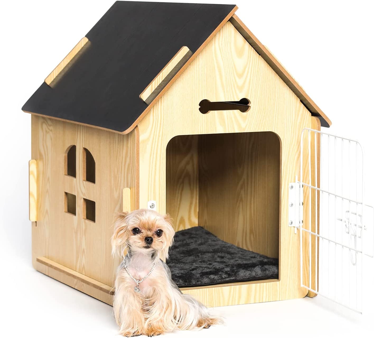 RYPetmia Wooden Dog House with Roof Dogs Indoor and Outdoor Use for