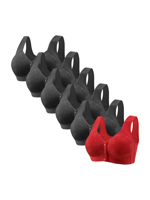 Front Snap Bras for Older Women Front Closure Wireless Push Up Bras Full Coverage Wirefree Comfortable Everyday Sleep Bras