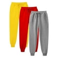 thumbnail image 1 of RYRJJ 3 Pack Womens Sweatpants High Waisted Drawstring Joggers Pants Trendy Baggy Cinch Bottom Sweatpants with Pockets(3PCS Gray+Red+Yellow,S), 1 of 3