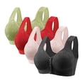 thumbnail image 1 of RYRJJ 4 Pack Daisy Bras for Older Women Wireless Front Closure Push Up Bras Plus Size Full Coverage Comfortable Everyday Bra, 1 of 6