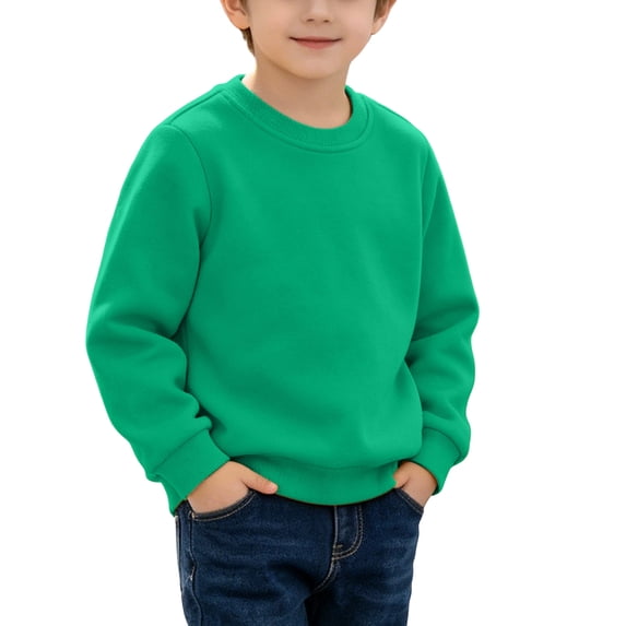 RYRJJ Baby Girl Boy Fleece Lined Sweatshirts Crew Neck Long Sleeve Pullover Toddler Kids Lightweight Sweatshirt Tops