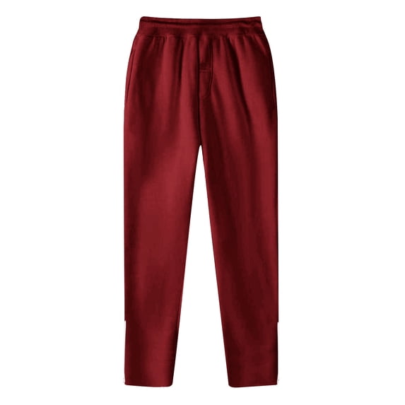 RYRJJ Baggy Sweatpants for Women Comfy Straight Wide Leg Elastic Waist Workout Joggers Casual Lounge Pants with Pockets(Wine;M)