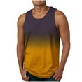 thumbnail image 1 of RYRJJ Beach Tank Tops for Men Funny Gradient Color Sleeveless Muscle Tshirt Casual Summer Vacation Tropical Shirts(Yellow,M), 1 of 4