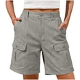 thumbnail image 1 of RYRJJ Bermuda Shorts for Women Cargo 2026 Summer Casual High Waisted Shorts Outdoor Beach Vacation Clothes with 6 Pockets(Gray,XXL), 1 of 7