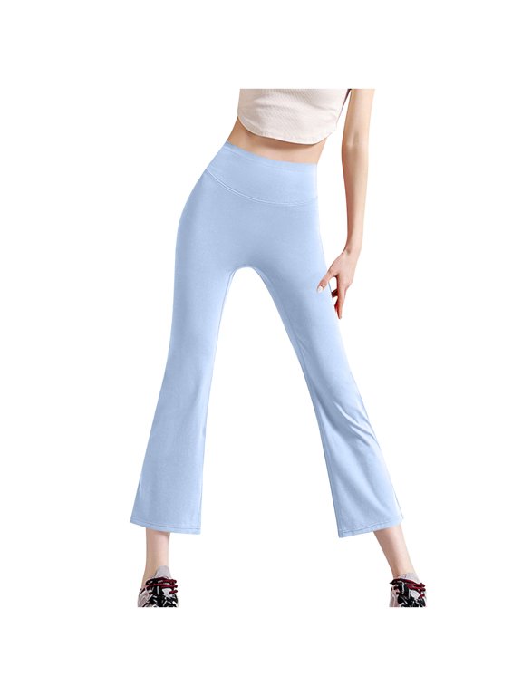 Bootcut Capri Leggings for Women High Waisted Wide Lge Flared Yoga Capris Pants Tummy Control Athletic Workout Leggings