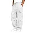 thumbnail image 1 of RYRJJ Boys Girsl Cargo Sweatpants Kids Drawstring Elastic Waist Wide Leg Baggy Sweat Pants Casual Soft Joggers with Pockets for Teen 4-15Y, 1 of 7
