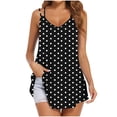 thumbnail image 1 of RYRJJ Cami V Neck Tank Tops for Women Loose Fit Flowy Double Spaghetti Strap Camisole Polka Dot Summer Casual Sleeveless Shirts(Black,L), 1 of 5