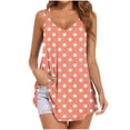 thumbnail image 1 of RYRJJ Cami V Neck Tank Tops for Women Loose Fit Flowy Double Spaghetti Strap Camisole Polka Dot Summer Casual Sleeveless Shirts(Orange,L), 1 of 5