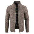 thumbnail image 1 of RYRJJ Cardigan Sweaters for Men Full Zip Soft Brushed Lined Slim Fit Knitted Sweater Jackets Stand Collar Outwear Coat with Pockets(Coffee,XXL), 1 of 9