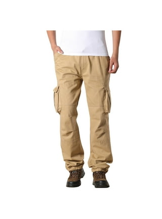 XFLWAM Men's Cargo Cargo Lightweight Mens Work Pants Hiking Ripstop Cargo  Pants Relaxed Fit Cargo Pant Yellow XL