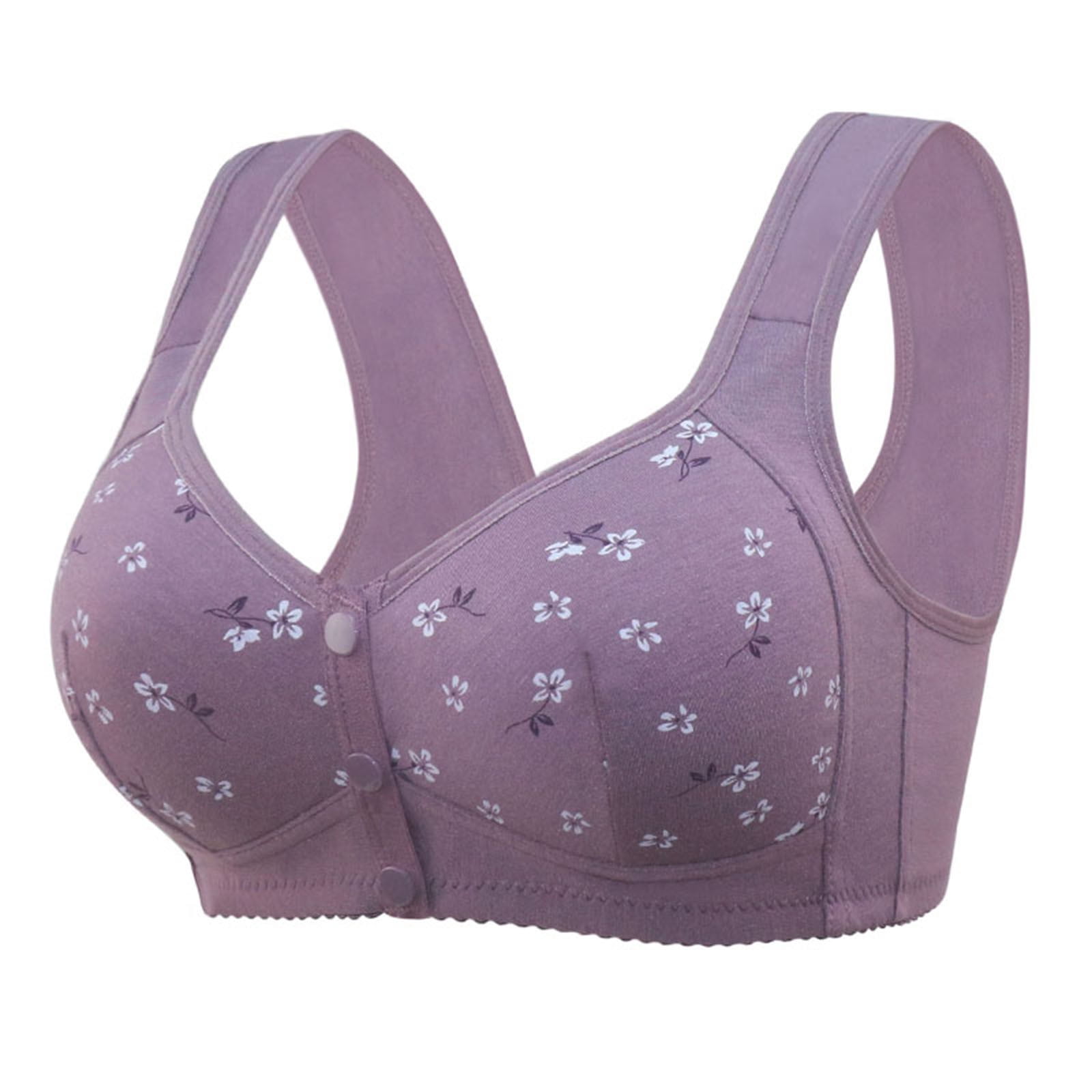 OPHPY Daisy Bras for Older Women 3 Pack Front Closure Wireless Sports Bras  Senior Comfortable Everyday Bras Tshirt Bralettes, A21_purple, Small :  : Clothing, Shoes & Accessories