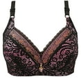 thumbnail image 1 of RYRJJ Plus Size Full-Coverage Minimizer Bras for Large Busted Women No Underwire Lace Floral Non-Padded Support Push Up Everyday Bra(Hot Pink,L), 1 of 5