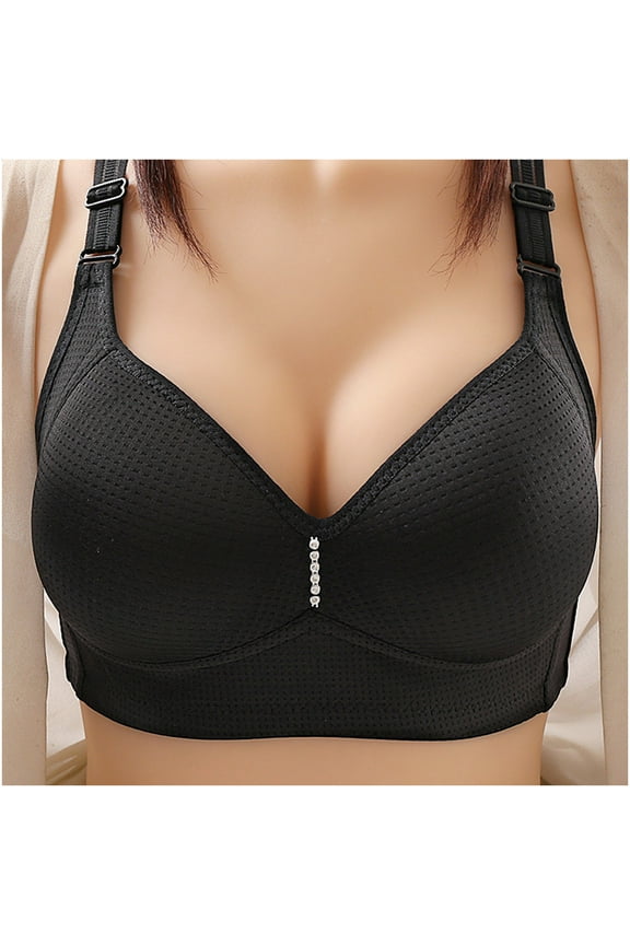 Plus Size Full Figure Minimizer Bras Wire Free Non-Padded Unlined Longline Everyday Bra Support for Large Busted Women(Black,3XL)