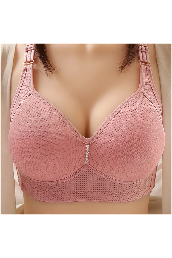Plus Size Full Figure Minimizer Bras Wire Free Non-Padded Unlined Longline Everyday Bra Support for Large Busted Women(Hot Pink,L)