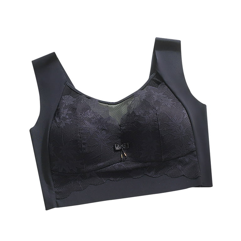 RYRJJ Clearance Wireless Lace Sports Bras for Women Full-Coverage Racerback  Bralettes Pure Comfortable Soft Minimizer Smoothing Back Everyday