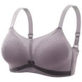 thumbnail image 1 of RYRJJ Women's Full-Coverage Mesh Bras Non Padded Wireless Minimizer Everyday Bra Comfort Lift Push Up Bralettes(Purple,34), 1 of 8