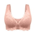 thumbnail image 1 of RYRJJ Clearance Women’s Full Cup Plus Size Unpadded Front Closure Bra Lace Posture Smooth Back Racerback No Underwire Everyday Bra(Pink,XXL), 1 of 5