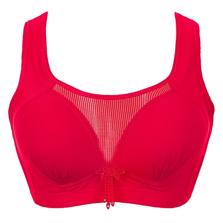 RYRJJ Clearance Women's Minimizer Bra Full-Coverage Non Padded Wirefree  Plus Size for Large Bust Support Seamless Comfort Daliy Bras(Red,4XL) 