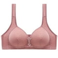 thumbnail image 1 of RYRJJ Clearance Women's Minimizer Bras Polka Dot Comfort Cushion Strap Wirefree Full-Coverage Large Bust Non-Padded Bra(Pink,S), 1 of 5