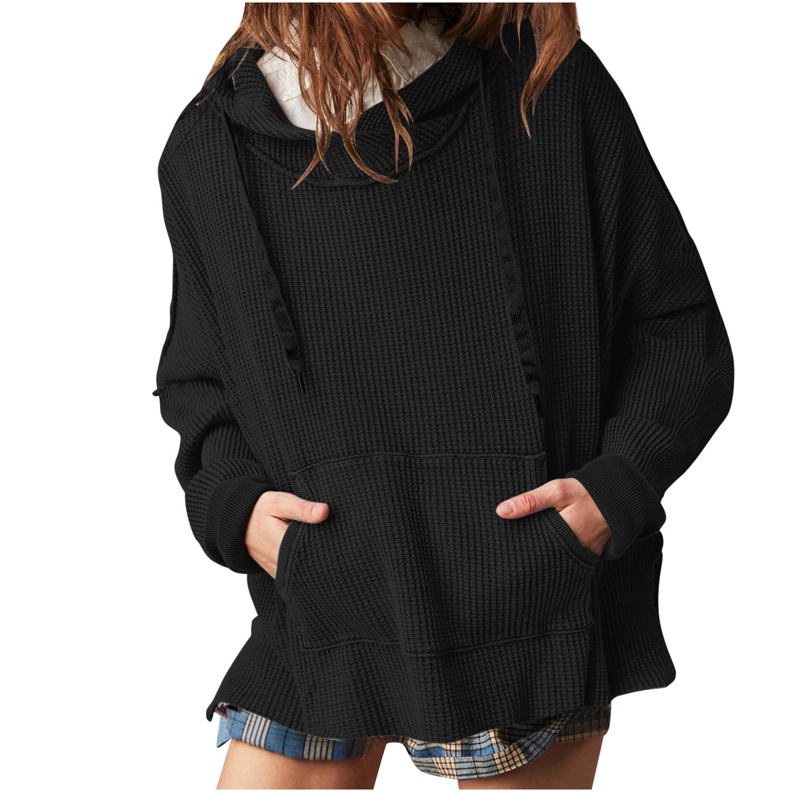 RYRJJ Clearance Womens Drawstring Hoodies Oversized Hooded Sweatshirt