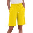 thumbnail image 1 of RYRJJ Cotton Linen Shorts for Women Knee Length Plus Size Summer Casual Beach Elastic Waist Drawstring Comfy Trendy Shorts(Yellow,S), 1 of 5