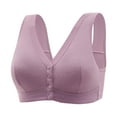 thumbnail image 1 of RYRJJ Daisy Bra Front Snaps Seniors Bra for Women Plus Size Full-Coverage Wirefree Bralettes Comfortable Easy Close Sports Bras, 1 of 3