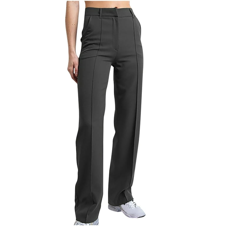 RYRJJ Dress Pants for Women High Waist Straight Wide Leg Palazzo