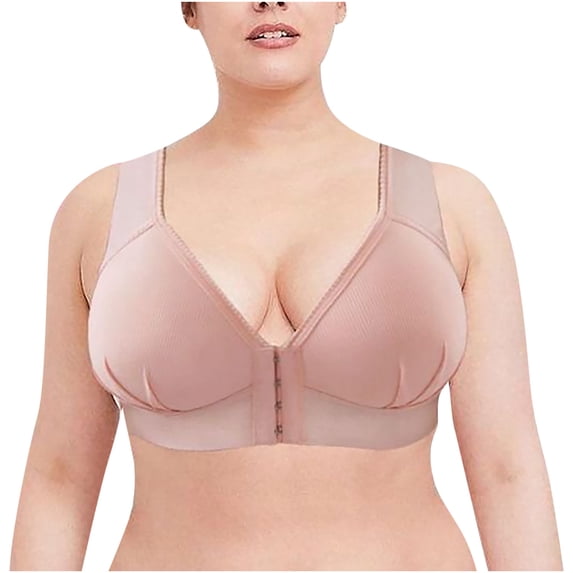 RYRJJ Fashion Deep Cup Bra Summer Push Up Wireless Bras Women Seamless Full-Coverage Front Closure Everyday Bra Tshirt Bra(Watermelon Red,3XL)
