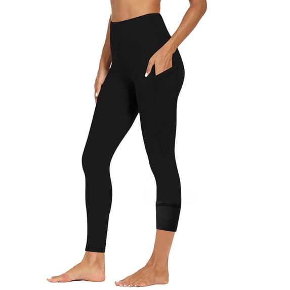RYRJJ Fleece Lined Workout Leggings with Pockets for Women Tummy Control Thermal Leggings Winter High Waisted Athletic Yoga Pants(Black,XXL)