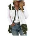 thumbnail image 1 of RYRJJ Fuzzy Fleece Vest Coat for Women Zip Up Fashion Hooded Sleeveless Sherpa Jacket with Pockets Lightweight Warm Vest Outerwear, 1 of 5