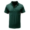 thumbnail image 1 of RYRJJ Golf Shirts for Men Athletic Casual Polo Shirts Classic Button Basic Short Sleeve Solid Color Cotton T-Shirt Fashion Tops with Pocket(Green,XL), 1 of 4