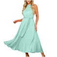 thumbnail image 1 of RYRJJ Halter Bridesmaid Dresses for Women Chiffon Ruched Evening Party Gowns Sleeveless Formal Wedding Guest Long Dresses(Green,S), 1 of 7