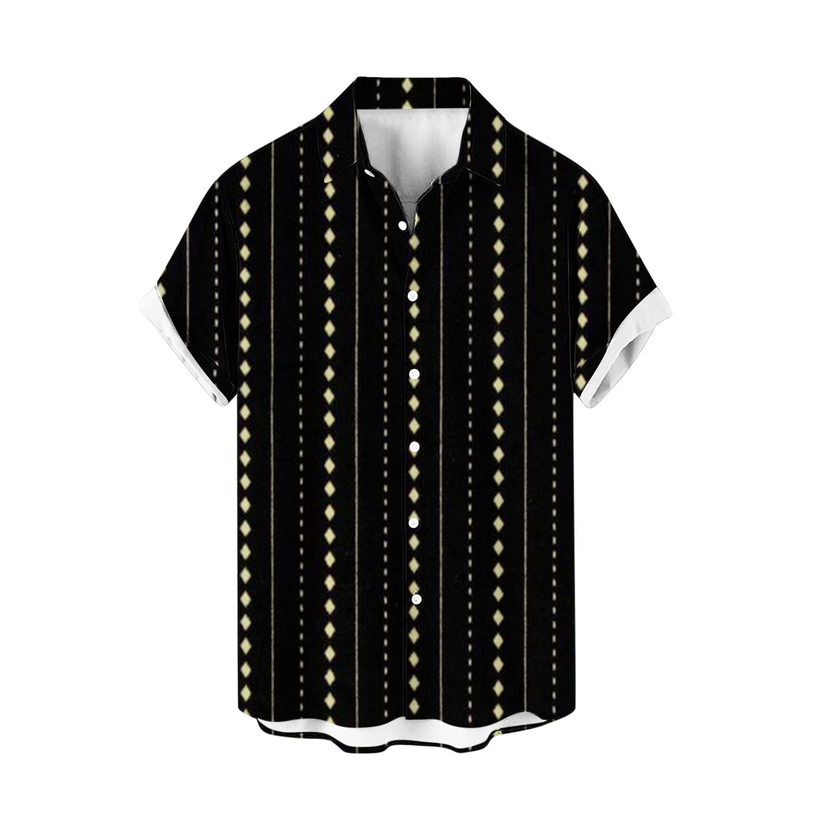 RYRJJ Hawaiian Bowling Shirt for Men Vintage Short Sleeves Button Down ...