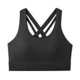 thumbnail image 1 of RYRJJ High Impact Sports Bras for Women with Removable Cups Strappy Crisscross Back Padded Bra Supportive Workout Bras for Yoga Running(Black,S), 1 of 7