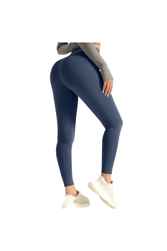 High Waisted Leggings for Women Soft Tummy Control Yoga Pants Seamless Butt Lifting Workout Leggings for Running Cycling(Navy,3XL)