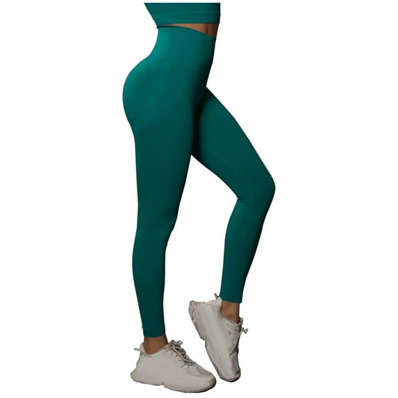 RYRJJ High Waisted Leggings for Women Tummy Control Pants Butt Lifting Seamless Workout Yoga Pants for Running Gym(Mint Green,S)