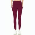 thumbnail image 1 of RYRJJ High Waisted Leggings with Pockets for Women-Soft Athletic Tummy Control Yoga Pants Butt Lifting for Running Workout Casual(Red,L), 1 of 3